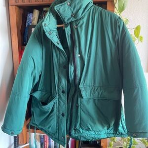 Free People Green Puffer Jacket